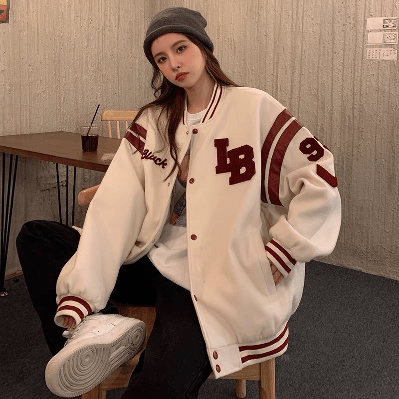 [ HOT] Áo Khoác Dù BOMBER LB phối Tay Unisex Nam/Nữ From Rộng 2 Lớp [NewUnisex]