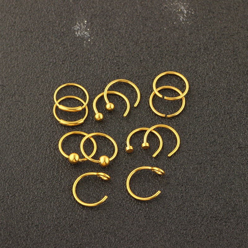 Set 12 Khuyên Mũi Bằng Thép Không Gỉ Cá Tính