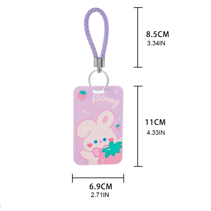 Ví Đựng Thẻ ID Họa Tiết Hoạt Hình Dễ Thương Kèm Móc Khóa Tiện Dụng Cho Nam Và Nữ