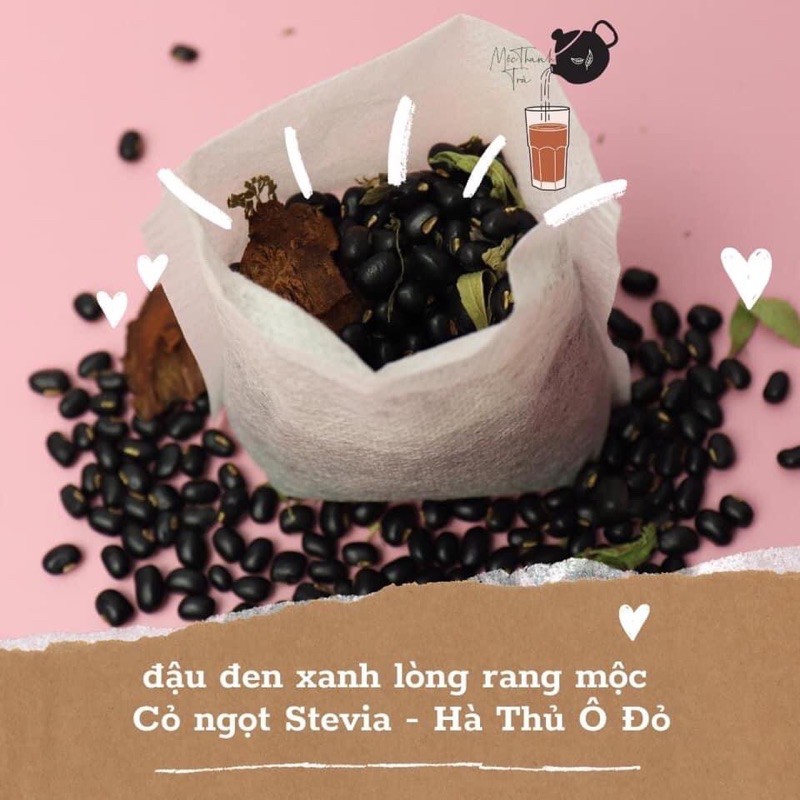 COMBO GIÁ TỐT [430] Thanh lọc cơ thể - 2 túi 1kg Trà Đậu đen Xanh lòng - Cỏ ngọt - Hà thủ ô chia sẳn túi lọc và hạt rời