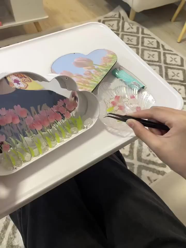 N06- Đèn Ngủ Hoa Tulip Đám Mây kèm Gương soi, Đèn Ngủ Để Bàn Quà Tặng Sinh Nhật khách Tự Lắp, Đồ Decor siêu xinh | BigBuy360 - bigbuy360.vn