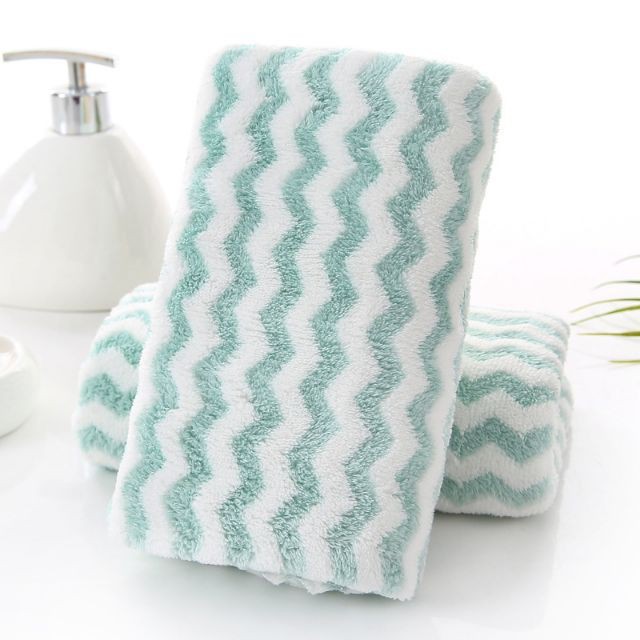 Khăn mặt lông cừu siêu mịn xuất Hàn vân kẻ sọc - v09