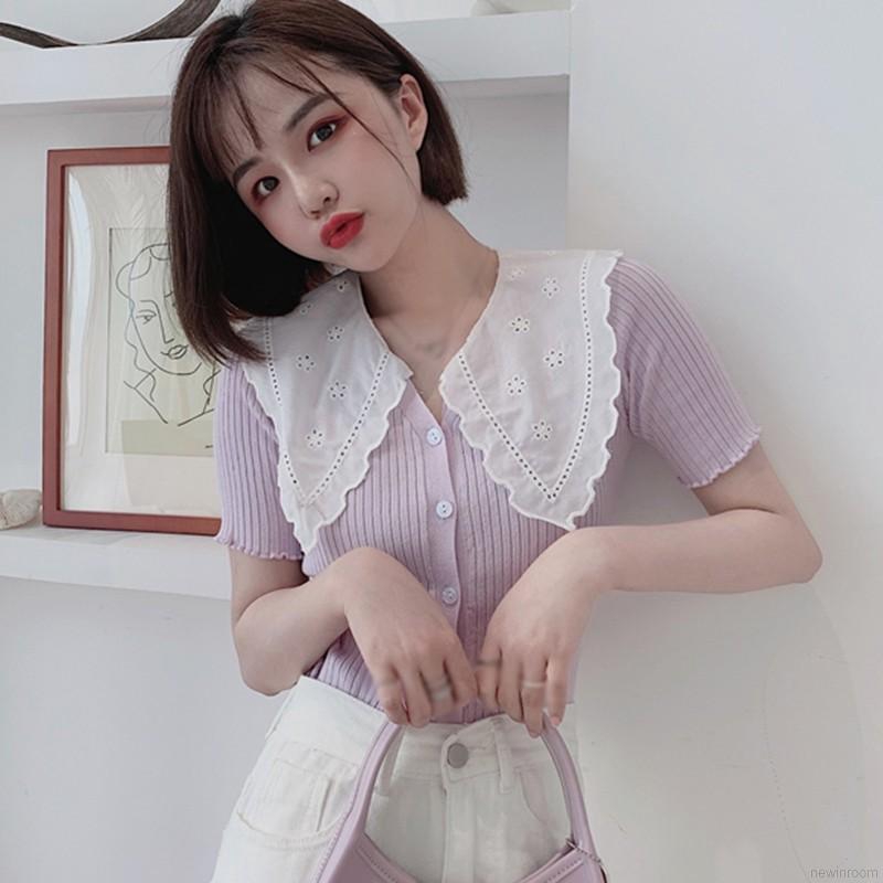 Áo cardigan cho nữ phối ren phong cách Hàn Quốc xinh xắn