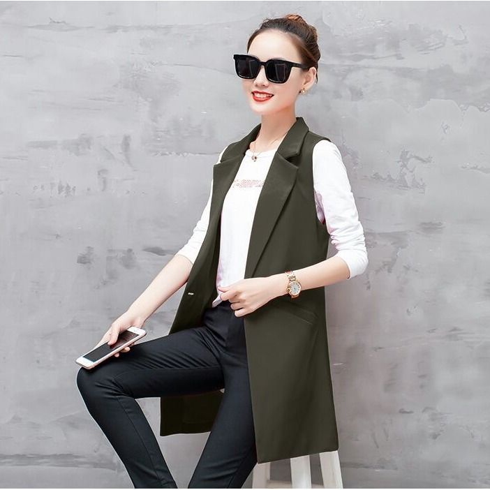 Áo Khoác Ghi Lê Thời Trang Sang Trọng Cho Nữ