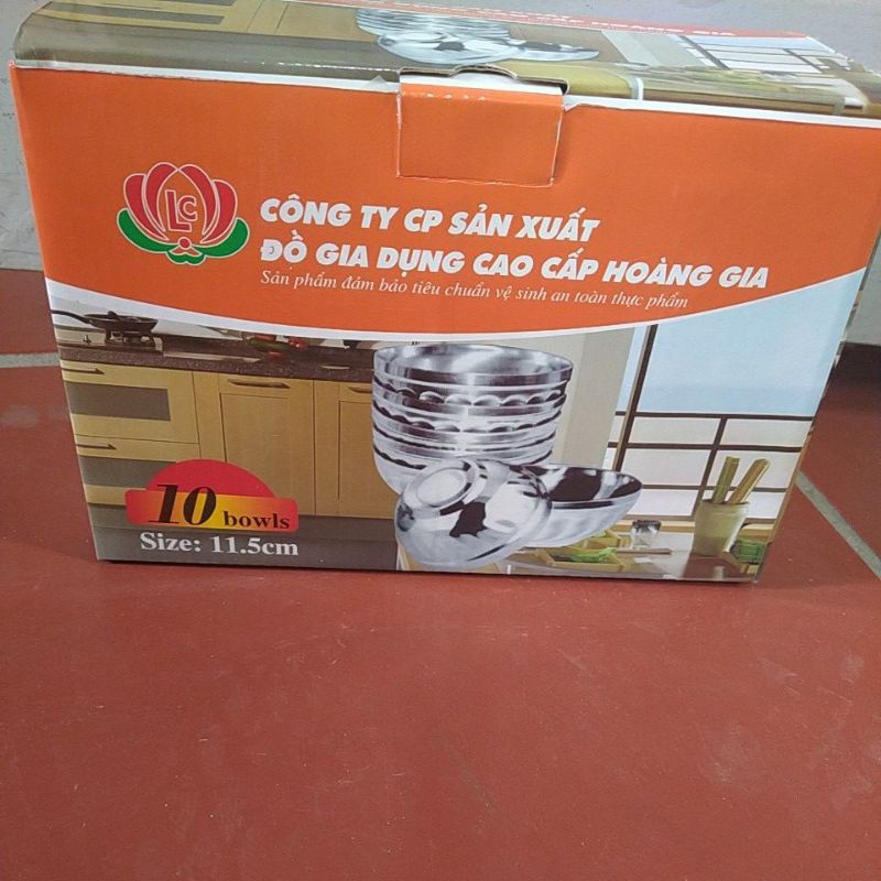 Bát ăn cơm inox xoắn chống nóng ,combo 10 cái
