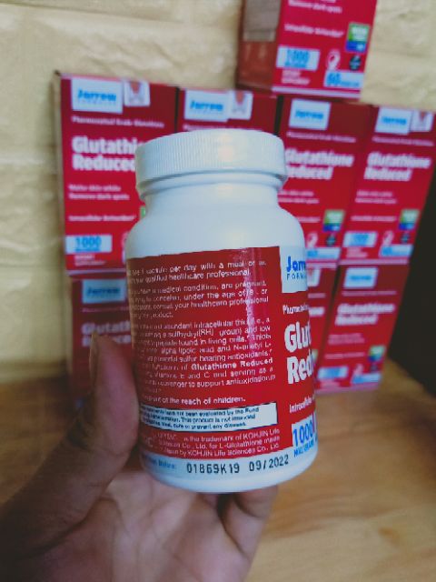 Viên uống trang trắng da glutathiol jarrow