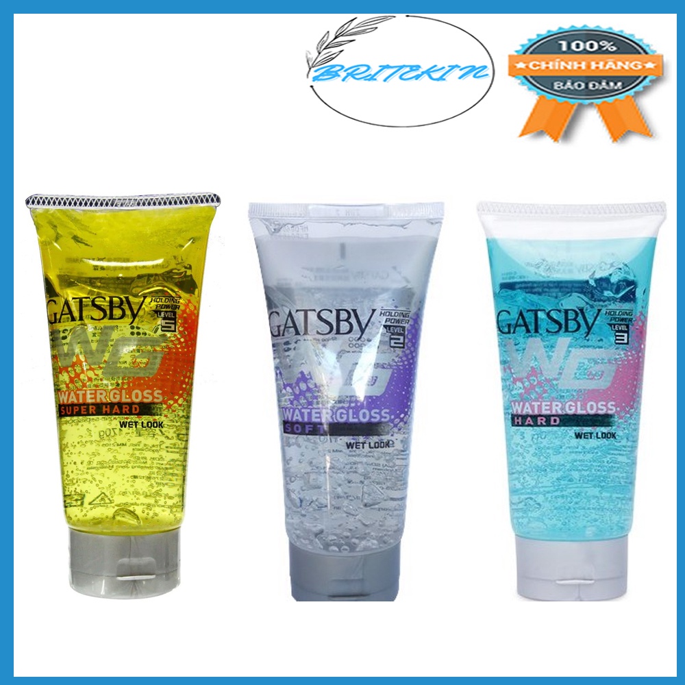 Gel Vuốt Tóc Mềm, Cứng Giữ Nếp Tóc Gatsby Water Gloss  170g