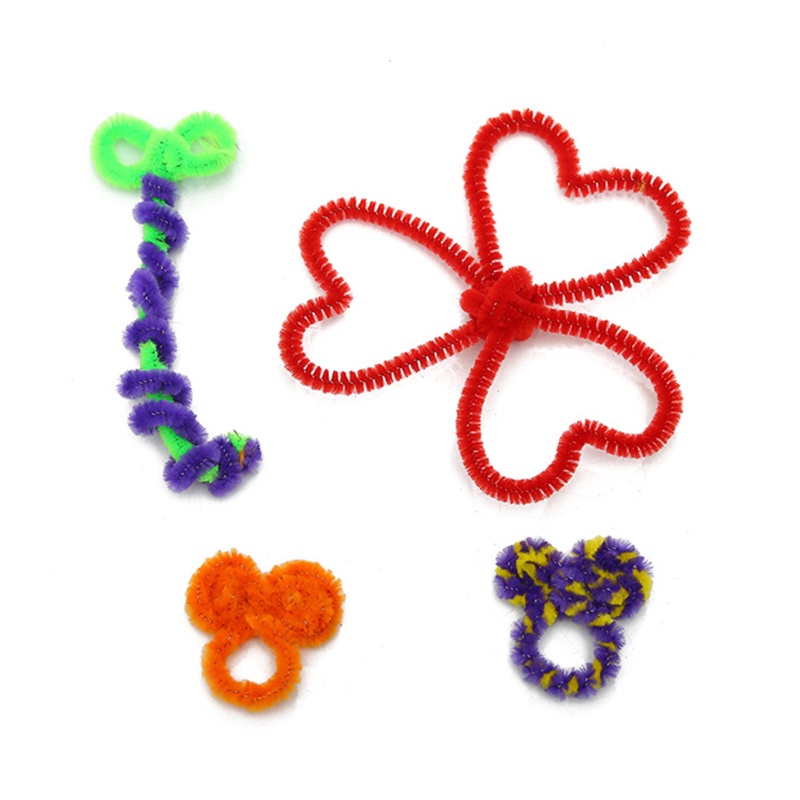 Bộ 100 Miếng Vải Chenille Màu Sắc Trơn Dùng Làm Đồ Thủ Công