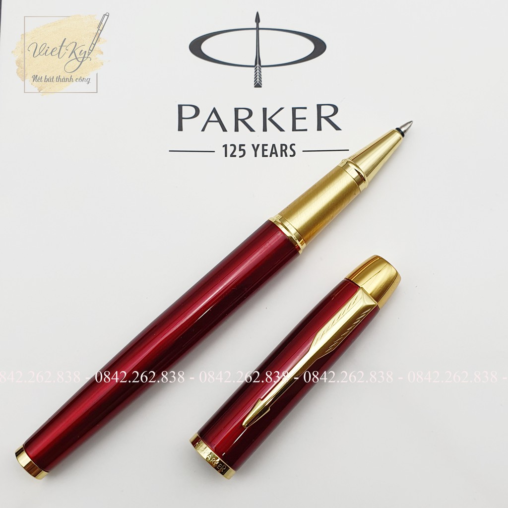 Bút Ký PARKER_IM [Đỏ Cài Vàng] - Miễn Phí Khắc Chữ, Logo &amp; Tặng kèm Ngòi Ký