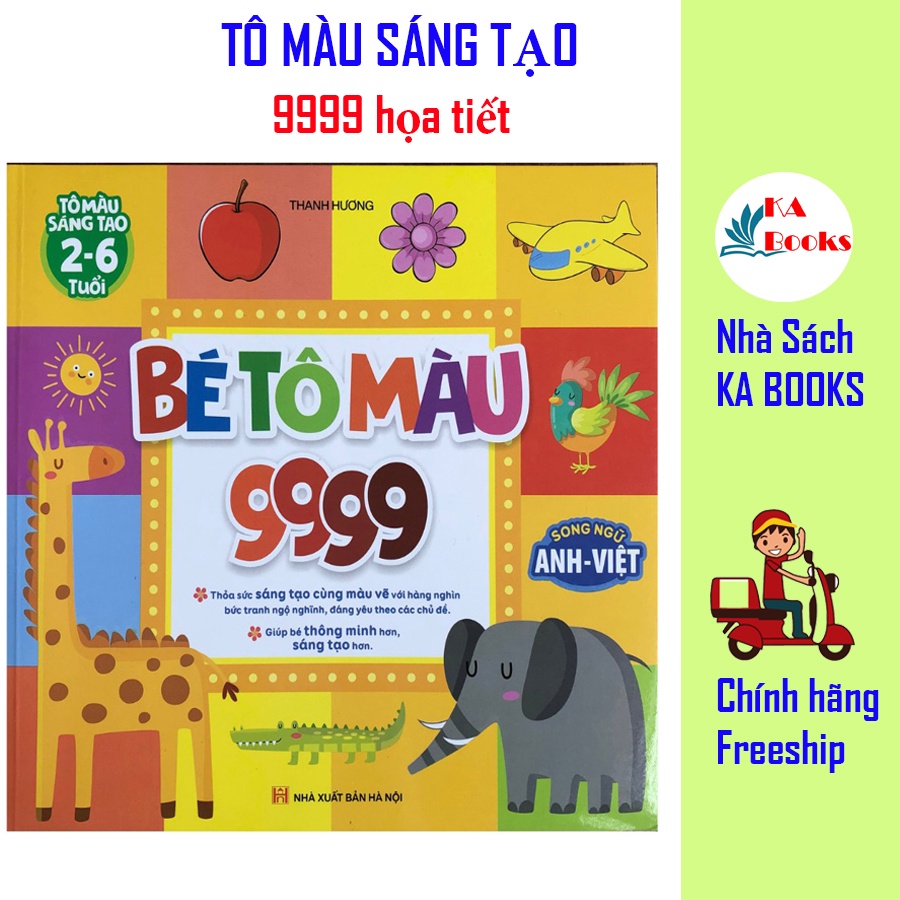 Sách - Tô Màu Sáng Tạo Song Ngữ Anh - Việt (9999 họa tiết)