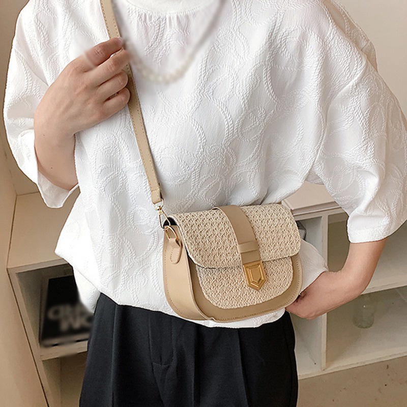 Túi Xách Nữ Túi Cói Đeo Chéo Vai/Đeo Một Bên Vai Phong Cách Tây Phương Cổ Điển Mùa Hè Thanh Lịch Cho Nữ