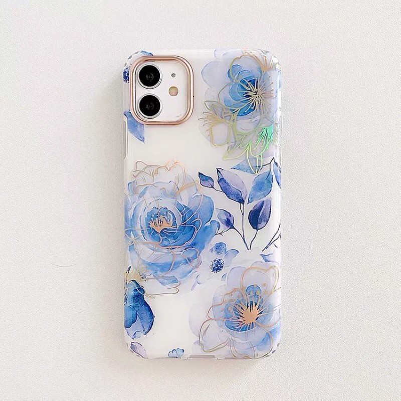 Ốp Lưng Case Iphone Bông Hoa Mạ Vàng Dành Cho 7P/X/11/12/12Promax