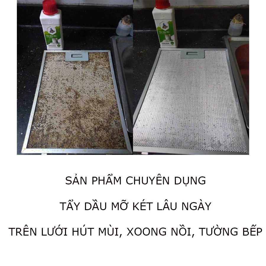 Tẩy dầu mỡ SABO-M, Vệ sinh bếp gas. xoong nồi, lưới hút mùi bám két dầu mỡ lâu ngày chai 500ml, không mùi