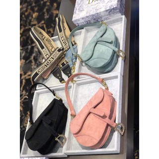 Túi yên ngựa Dior nhung 21cm Fullbox