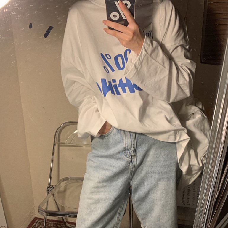 Áo thun tay dài in chữ phong cách Hàn Quốc hợp thời trang cho nữ | BigBuy360 - bigbuy360.vn