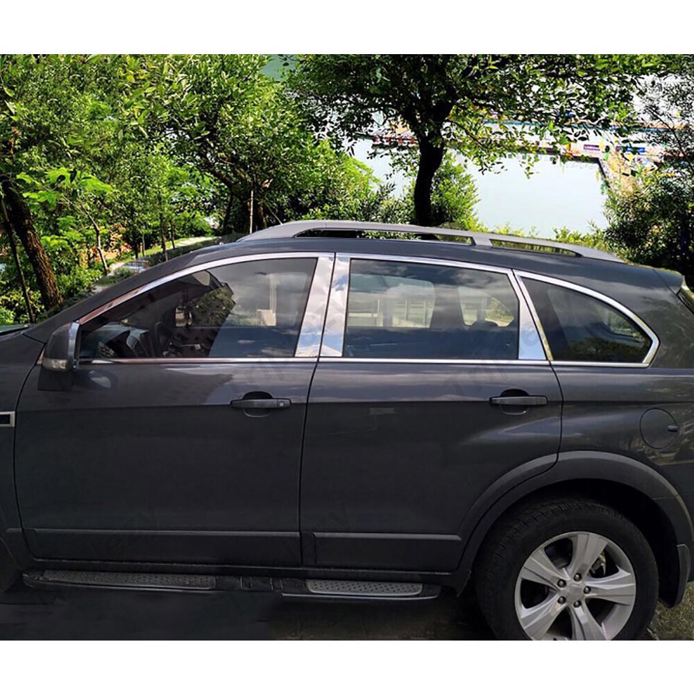 Set 8 Ốp Viền Cửa Sổ Xe Hơi Chevrolet Chevy Captiva 2008-2018 Bằng Thép Không Gỉ