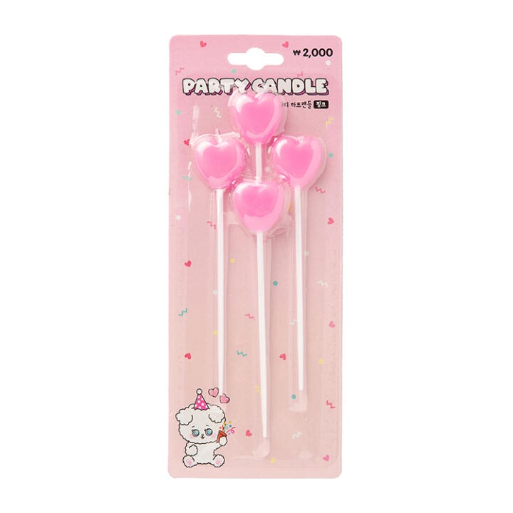 Set 4 Cây Nến Dài ARTBOX Hàn Quốc Trái Tim Màu Hồng