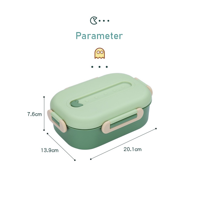 Only HOUSE Hộp Đựng Thức Ăn Trưa Đậu Nành Tươi Mát Nhỏ Bốn Mặt Bằng Nhựa PP Chống Rò Rỉ Dùng Được Trong Lò Vi Sóng