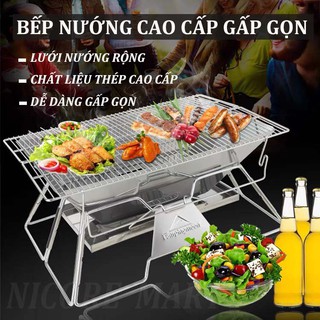 Bếp nướng dã ngoại Campingmoon MT2 MT3 BẾP NƯỚNG THAN HOA thay đổi chiều cao, INOX Cao Cấp Gấp Gọn dễ mang đi
