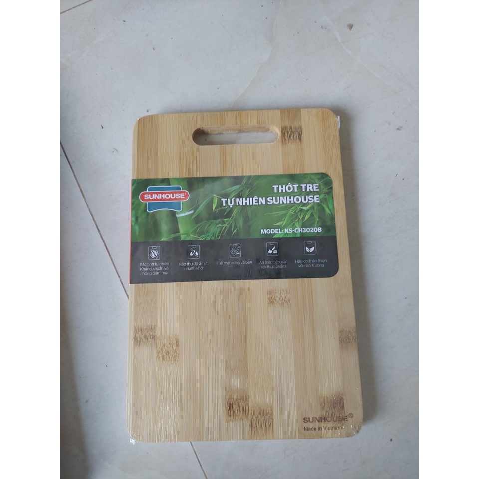 THỚT TRE TỰ NHIÊN SUNHOUSE 2 KÍCH THƯỚC