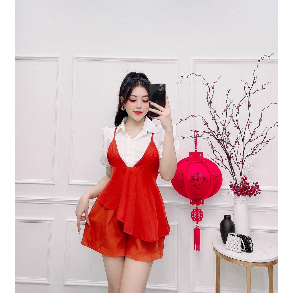 Set short nữ, set kiểu 2 dây sơ mi nhiều màu đủ size S M L SKUS-13