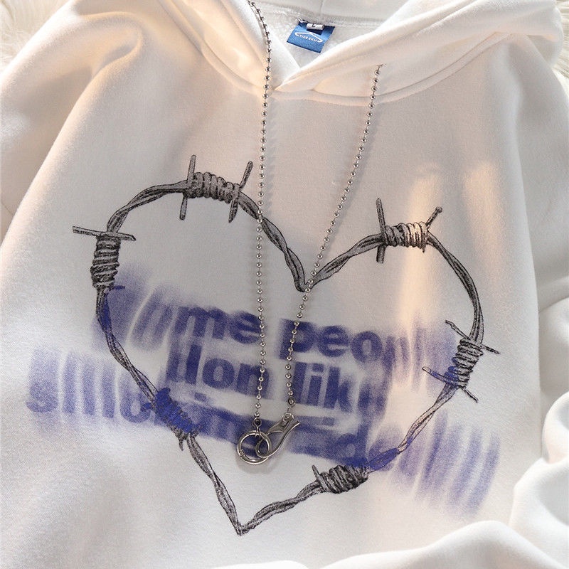 Áo Hoodie Dáng Rộng In Chữ Love Phong Cách Retro Thu Đông 2022 Dành Cho Nữ