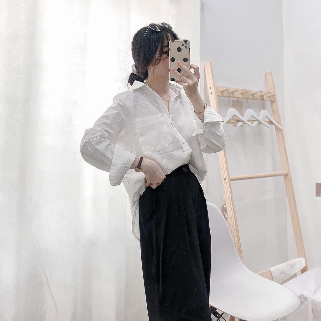 [Mã WASTUP giảm 10% tối đa 30K đơn 99K] Áo sơ mi đũi nữ form rộng chất đẹp loại 1 F37 | BigBuy360 - bigbuy360.vn