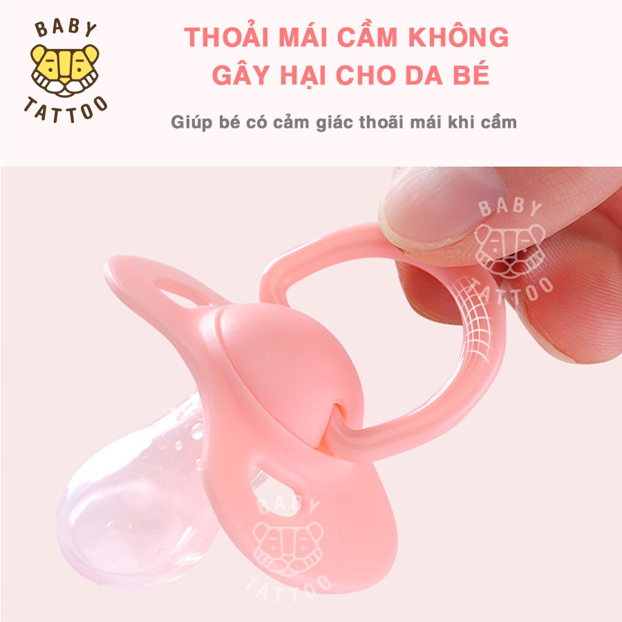 Ty Giả, Ty Ngậm Silicone BABY TATTOO Chuyên Dùng Ban Ngày Đầu Ti Tròn Cho Bé Từ 0-18 tháng tuổi