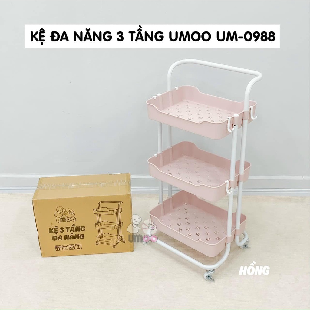 Kệ 3 tầng đa năng UMOO có bánh xe