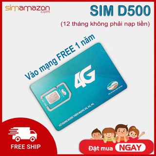 Sim 4g viettel 💝freeship💝 sim data tốc độ cao d500 4gb/tháng trọn gói 1 năm không phải nạp tiền