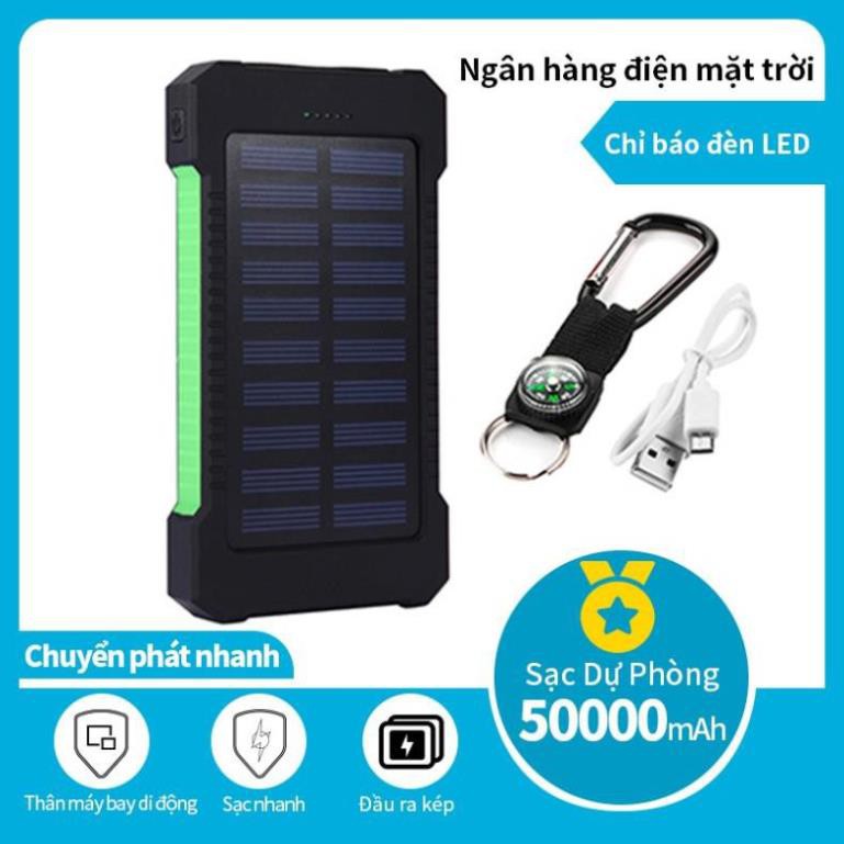 Pin sạc dự phòng năng lượng mặt trời, bin sạc dự phòng 30000mAh - Pin phone - có đèn pin