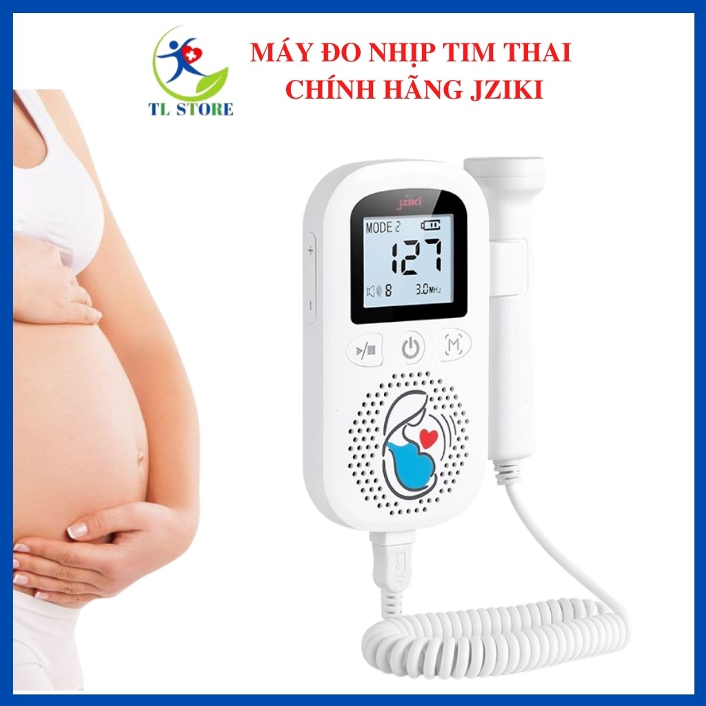 Máy đo nhịp tim thai nhi tại nhà nhập khẩu chính hãng Jziki tặng kèm gel siêu âm