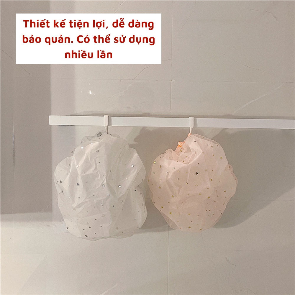 Mũ chùm tóc chống thấm nước hai lớp co giãn đa năng bảo vệ khô tóc khi tắm thiết kế đáng yêu