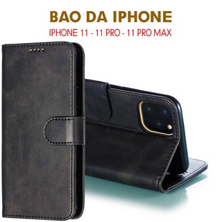 Bao da nắp gấp cho iPhone 11, 11 Pro, 11 Pro Max đa năng kiêm ví rất tiện lợi - Tặng miếng dán cường lực - Shop HTM2000