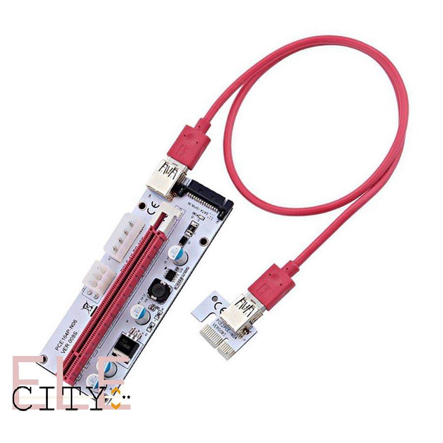 Card chuyển đổi PCI-e PCI Express Riser Card 1x sang dây cáp dữ liệu 16x USB 3.0 3 trong 1 008S