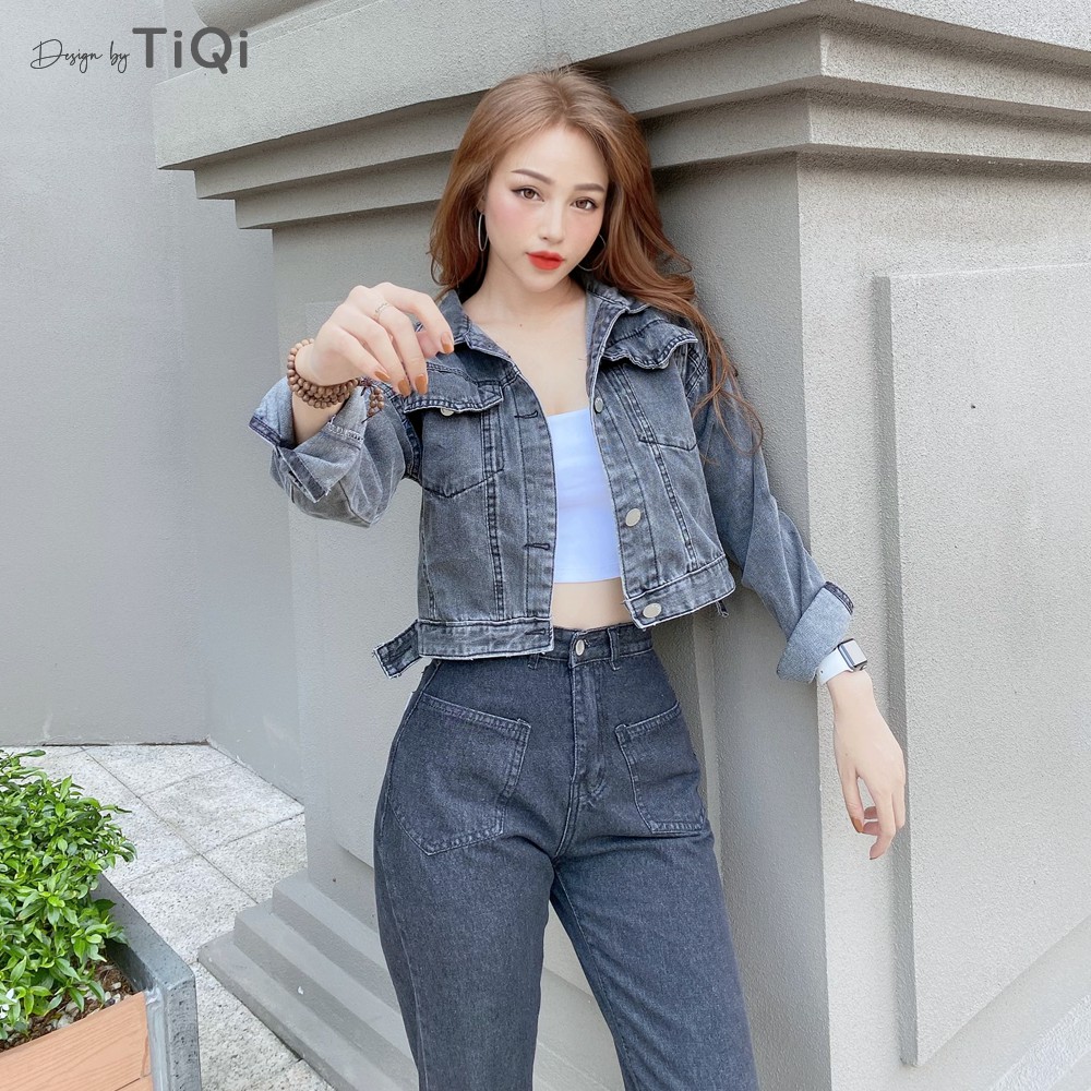Quần baggy jeans nữ màu đen TiQi Jeans B1-167