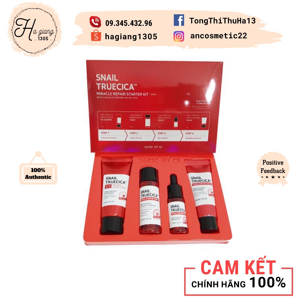 Bộ Kit 4 Sản Phẩm Ốc Sên Phục Hồi Da Some By Mi Snail Truecica Minisize