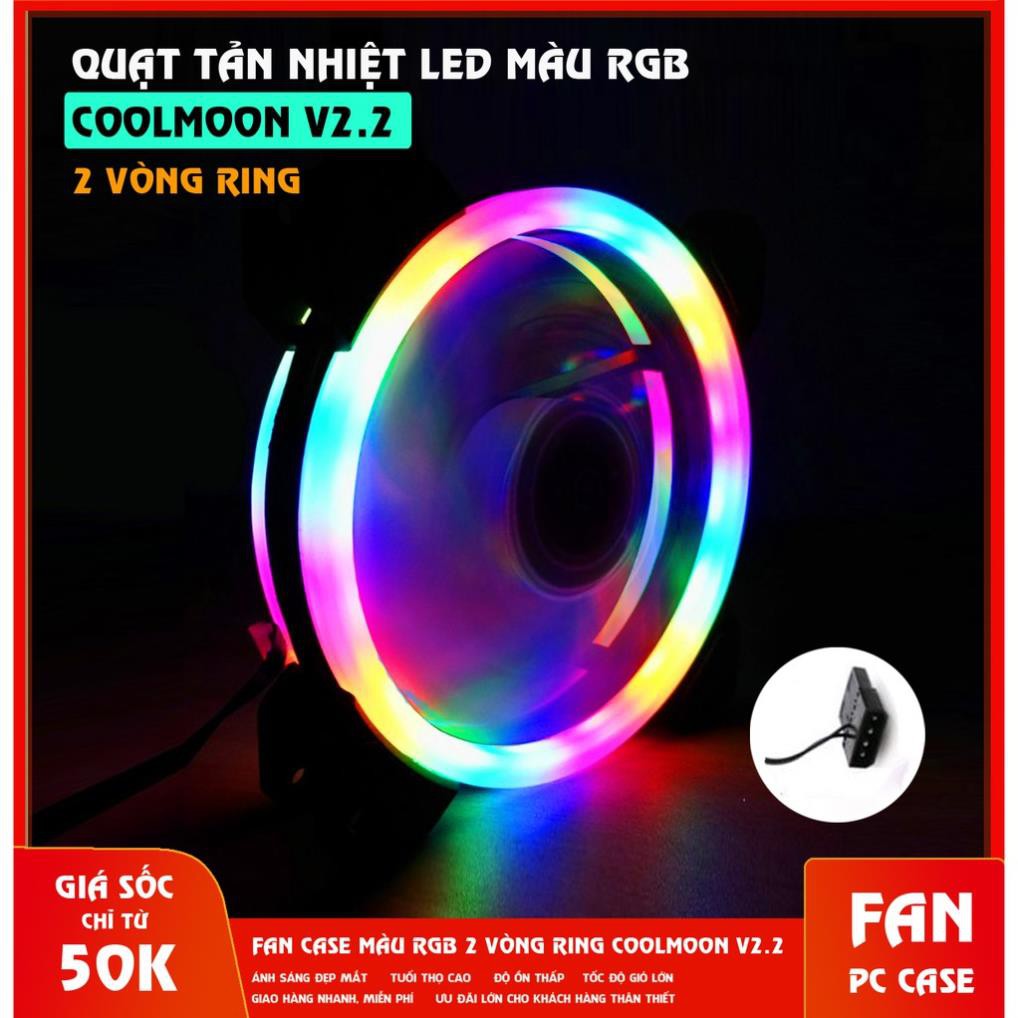 Fan led 2 Vòng Ring Led RGB Coolmoon V2.2