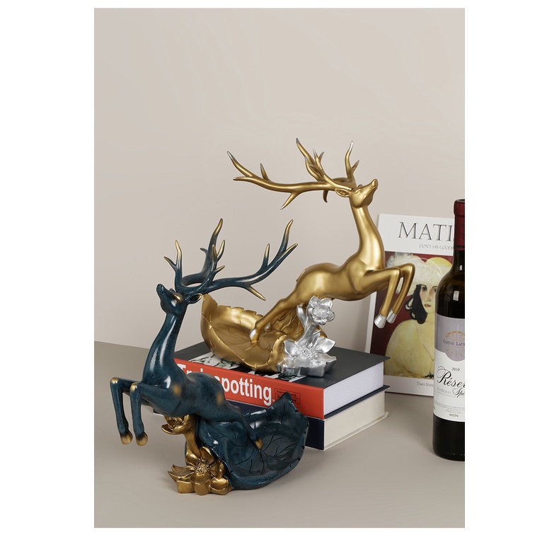 Giá Đỡ Chai Rượu Vang Hình Con Nai Bằng Nhựa Resin Phong Cách Bắc Âu Sang Trọng Dành Cho Trang Trí Phòng Khách