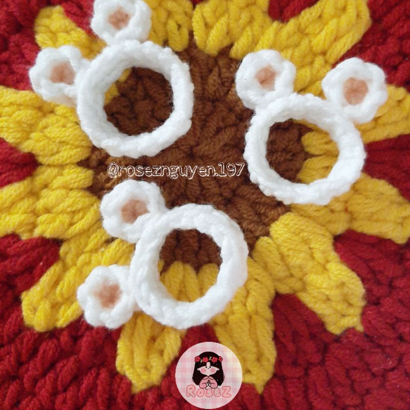 Nhẫn len tai thỏ/tai gấu handmade