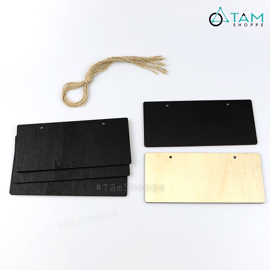Set 5 bảng đen viết phấn gỗ treo tường 18x8cm BDTC-04