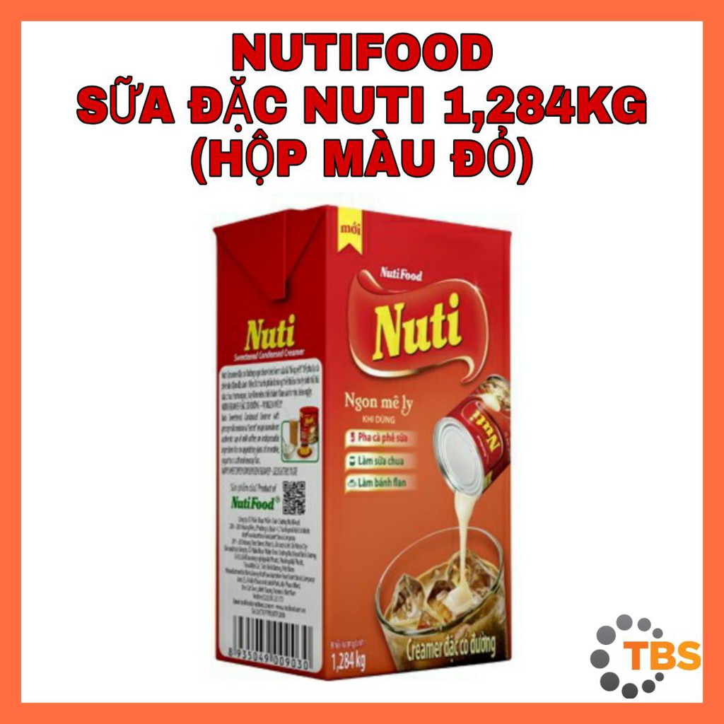 [NUTIFOOD-HỘP GIẤY MÀU ĐỎ 1,284KG] SỮA ĐẶC NUTI, MÀU ĐỎ