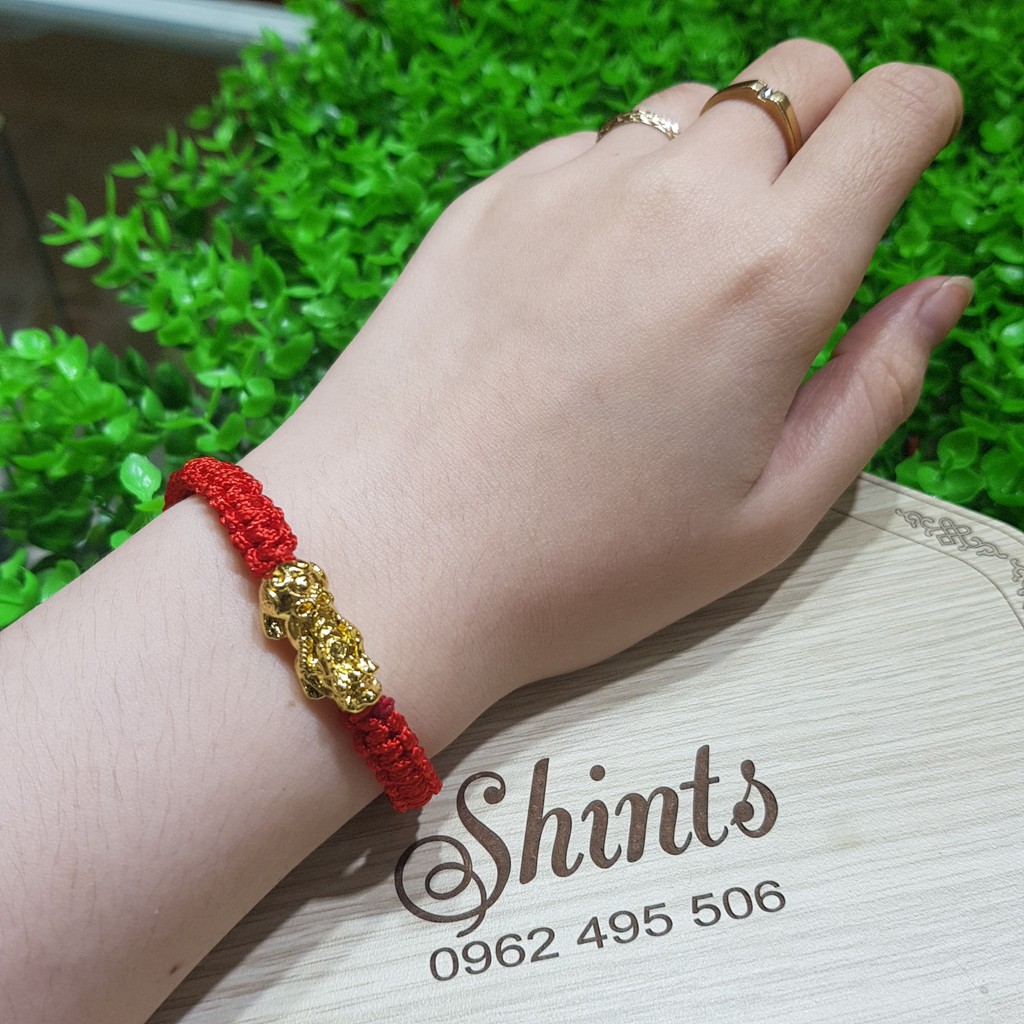 VÒNG TỲ HƯU TRƠN MÀU VÀNG TẾT CHỈ ĐỎ MAY MẮN - 50K/C