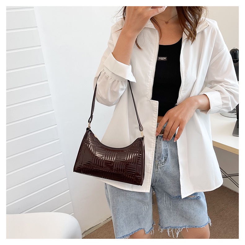 Túi Xách JASMIN NOIR Đeo Vai Họa Tiết Sọc Caro Đơn Giản Thời Trang Cho Nữ