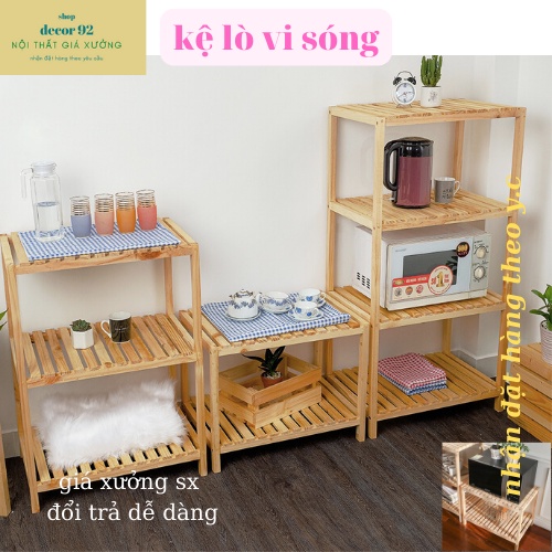 Kệ Lò Vi Sóng, Kệ Lò Vi Sóng 3 Tầng Gỗ Thông
