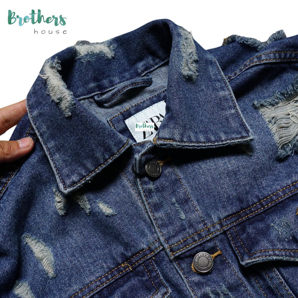 |Xịn| Áo khoác denim/jean nam rách Zara, mặc cực thích, vải đẹp lắm nha
