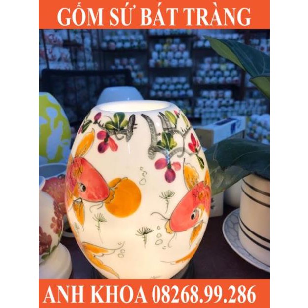 Đèn xông tinh dầu cao 21cm Bát Tràng - Gốm sứ Bát Tràng Anh Khoa