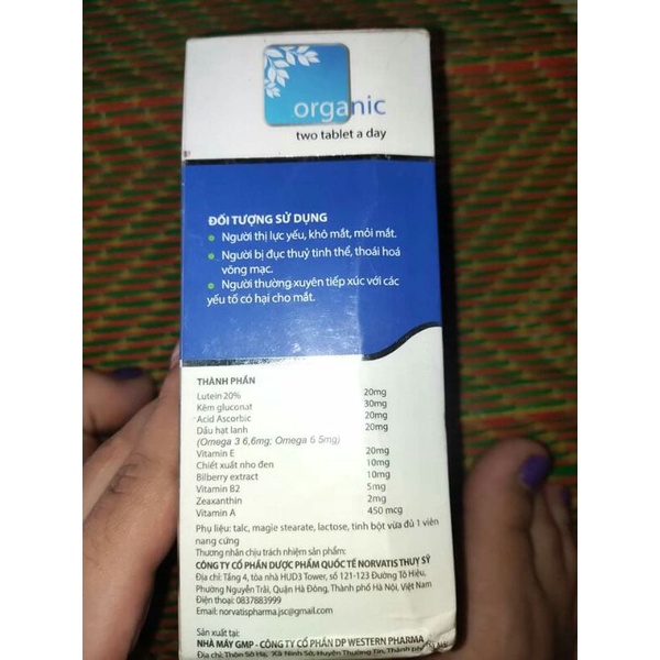 Viên uống bổ mắt WIT EYE _NORVATIS  Thuỵ Sỹ _LUTEIN  20mg