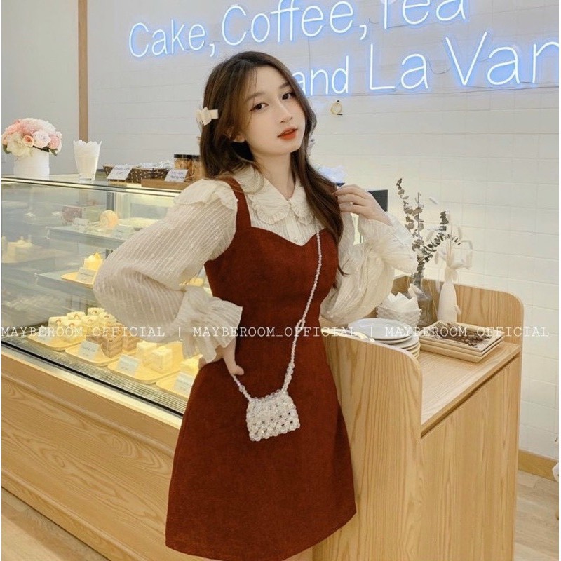 SET YẾM NHUNG ĐỎ SƠ MI BI