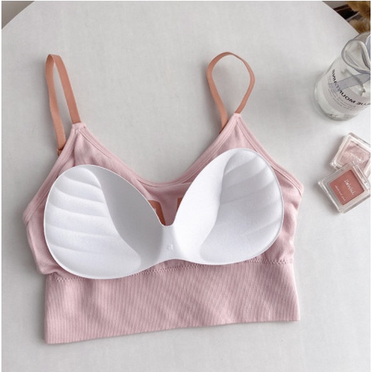 Áo Ngực Nữ Hở Lưng 2 Dây Không Gọng Đệm Vừa Nâng Ngực Cotton Gợi Cảm Co Dãn DAN L&amp;U E10